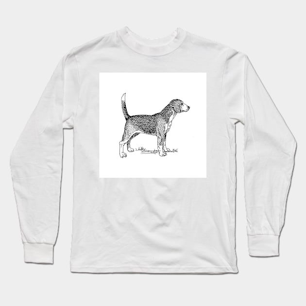 Beagle art Long Sleeve T-Shirt by Wanderingangel